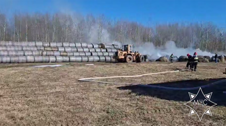 При пожаре в Горецком районе спасено более 210 тонн сена