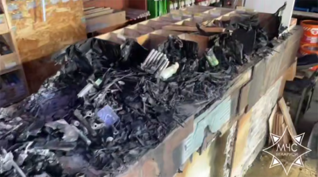 В Могилеве горел строительный магазин