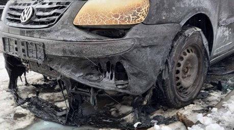 В Минске на пр.Победителей горел легковой автомобиль