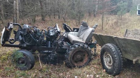 В Гродненском районе перевернулся самодельный трактор