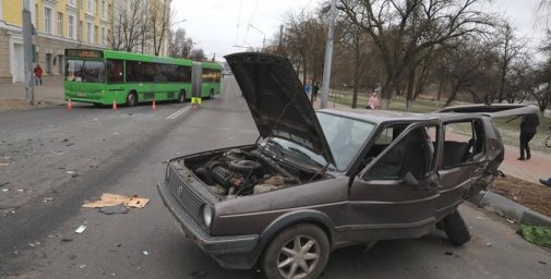 Два человека пострадали в аварии в центре Могилева
