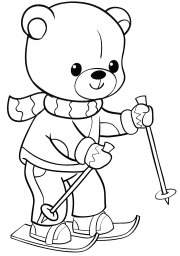 Миша на лыжах 0