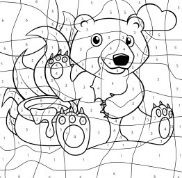 Медвежонок машет лапкой