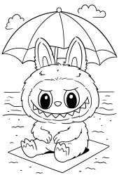 Лабубу на пляже