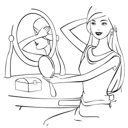 Барби делает прическу