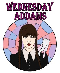 Уэнсдей на фоне окна 1