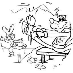 Волк и зайц на катке