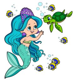 Русалочка с черепахой 1
