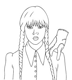 Вещь на плече у Уэнсдей 0