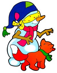 Снеговик играет с лисёнком 1