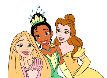 Застенчивые Тиана, Рапунцель и Беель 1