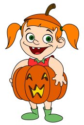 Девочка в костюме тыквы 1