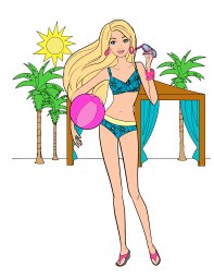 Барби на пляже 1