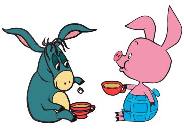 Иа и Пятачок пьют чай 1