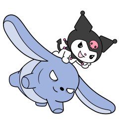 Куроми верхом на кролике 1