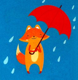 Лисенок под зонтом 1