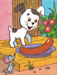 Щенок и сосиска 1