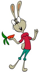 Кролик ест морковку 1