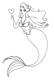 Русалка показывает сердечко 0