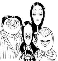 Гомес и Мортиша с детьми 0