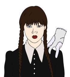 Вещь на плече у Уэнсдей 1