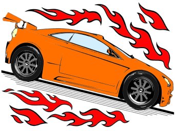 Машина в огне 1