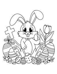 Зайчик держит яйцо 0