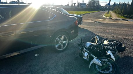 В Минске произошло ДТП с участием мотоцикла