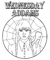 Уэнсдей на фоне окна 0