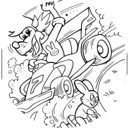 Волк с зайцем на гонках