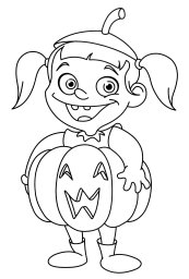 Девочка в костюме тыквы 0