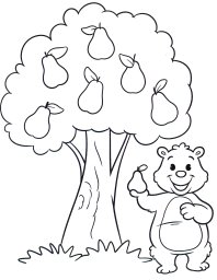 Мишка у грушевого дерева