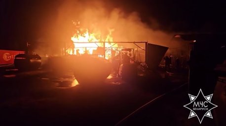 При пожаре на пилораме в Жлобинском районе пострадал мужчина