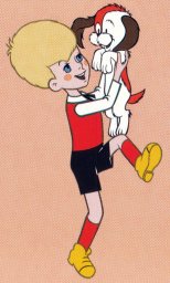 Малыш радуется песику 1