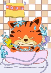 Лисичка купается 1