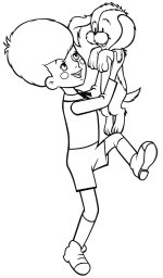 Малыш радуется песику 0