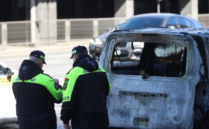 В Минске на Немиге горел автомобиль 0