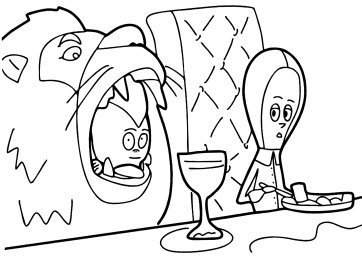 Уэнсдей ест свой ужин 0