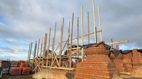 Высота стен уже превысила два метра. Как идет строительство храма-часовни в память о Святой Валентине Минской Высота стен уже превысила два метра. Как идет строительство храма-часовни в память о Святой Валентине Минской