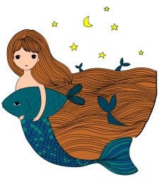 Русалка с рыбой 1