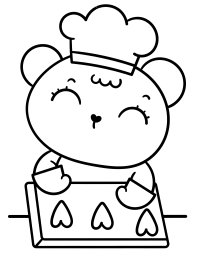 Медвежонок готовит печеньки 0