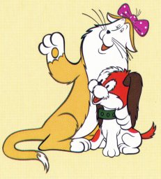 Кошка Фрекен Бок и песик 1