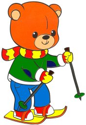 Миша на лыжах 1