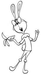 Кролик ест морковку 0