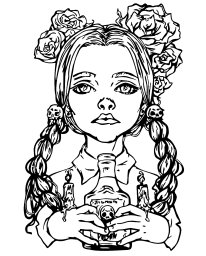 Уэнсдей в венке из роз 0