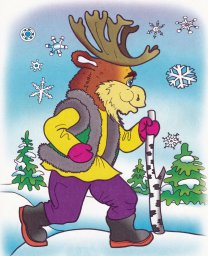 Лось гуляет в лесу 1